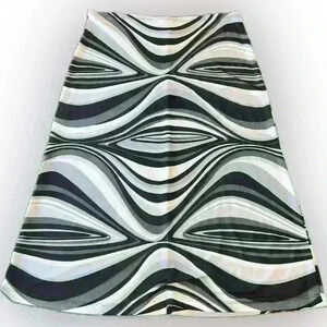 Vintage made in USA, rayon skirt, silver, black, and white color size small